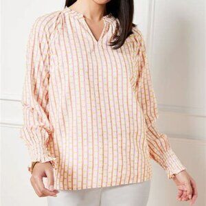 Talbots Blouse 3X, Pink and White